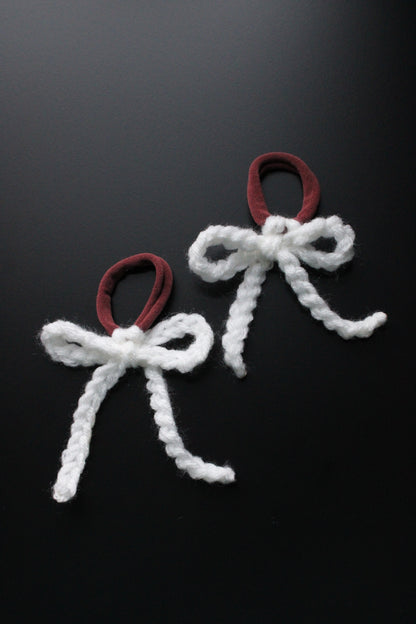 Crochet Winter Bows 2pc