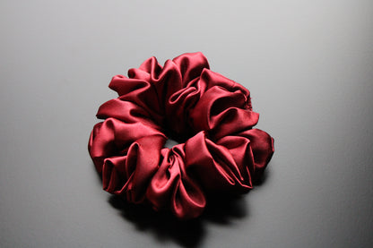 Burgundy Satin Scrunchie