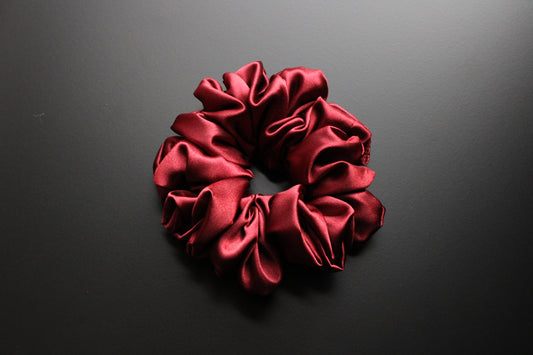 Burgundy Satin Scrunchie