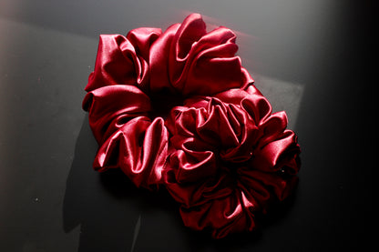 Burgundy Satin Scrunchie