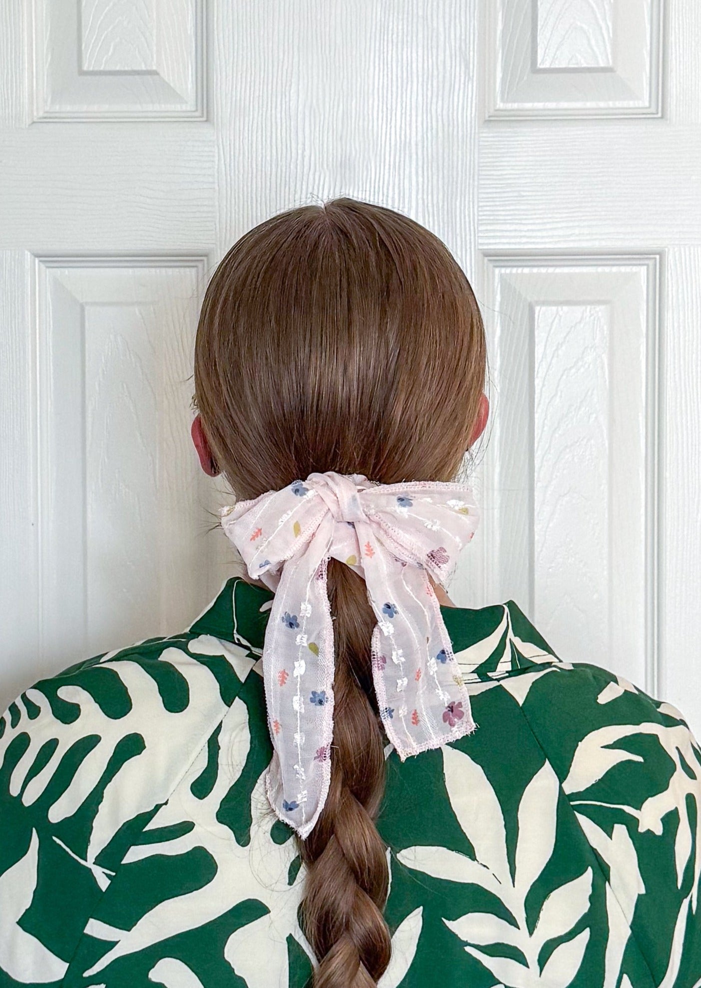 Pink Floral Scrunchie Bow