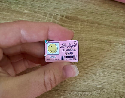 Late Night Readers Club Pin