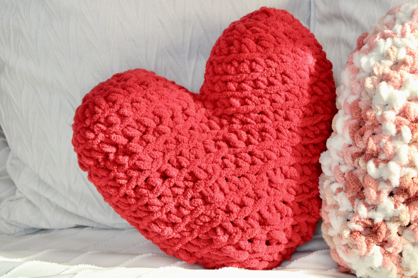 Crochet Heart Pillow