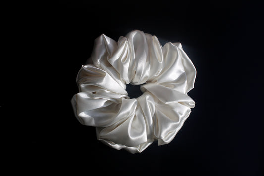 White Satin Scrunchie