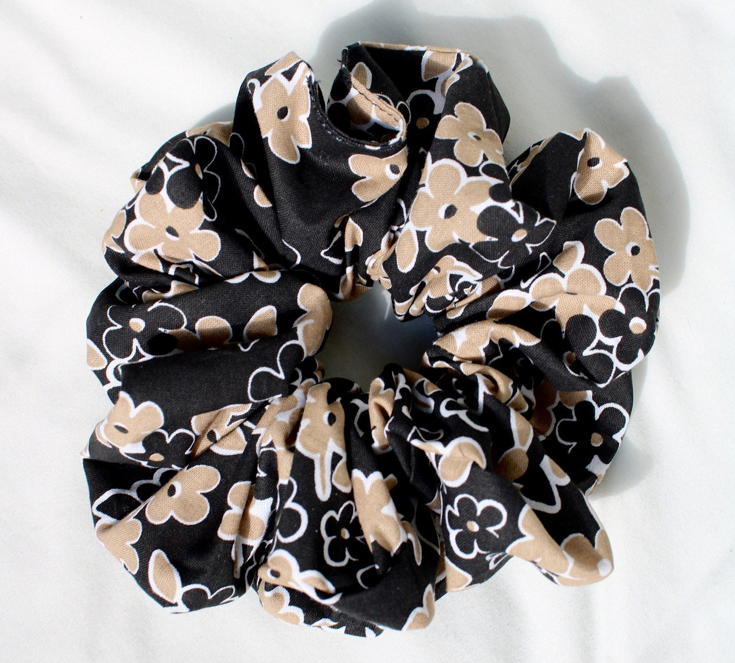 Jumbo Neutral Floral Scrunchie